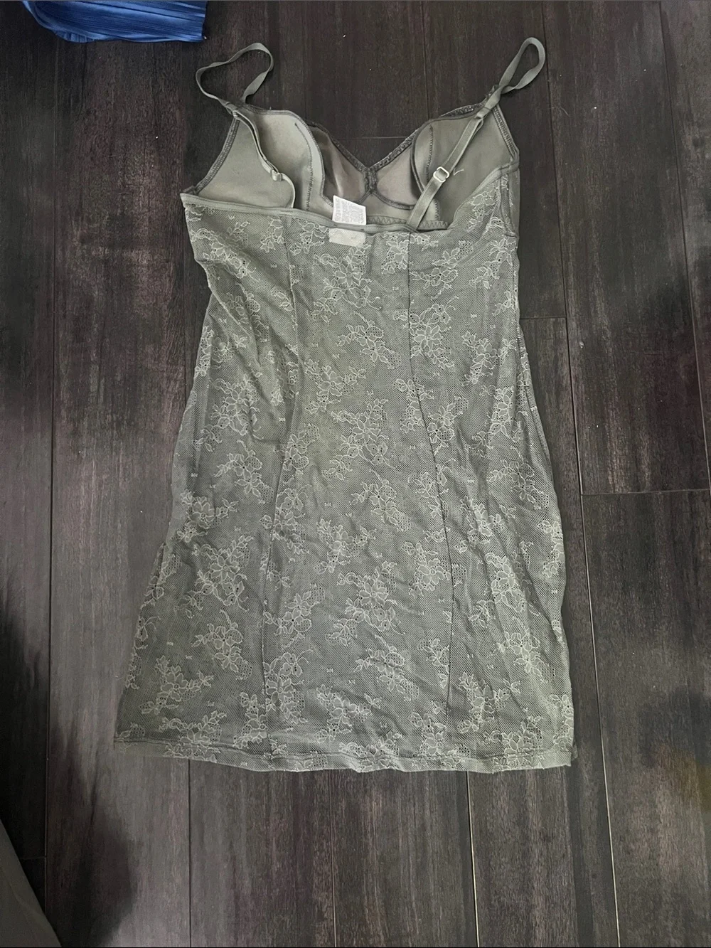Lace Slip Dress in Sage Green - Picture 3 of 5